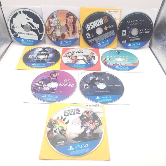 Playstation 4 Lot of 10 Games Mortal Kombat Grand Theft Auto Shadow of Mordor